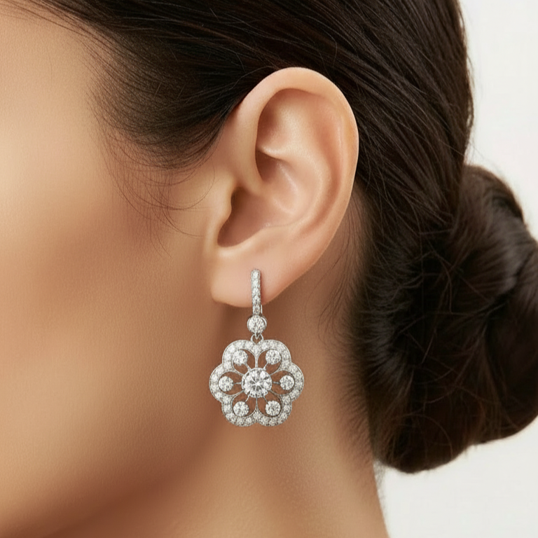 Vintage Kristall Mandala Ohrringe