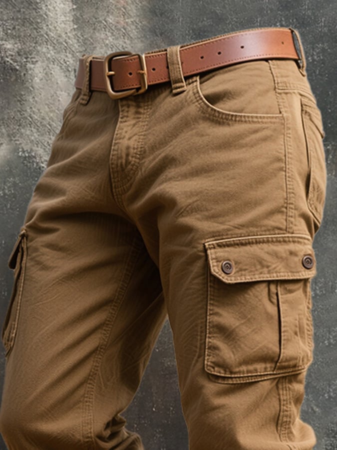 Herren Retro Multi-Pocket Casual Arbeitshose