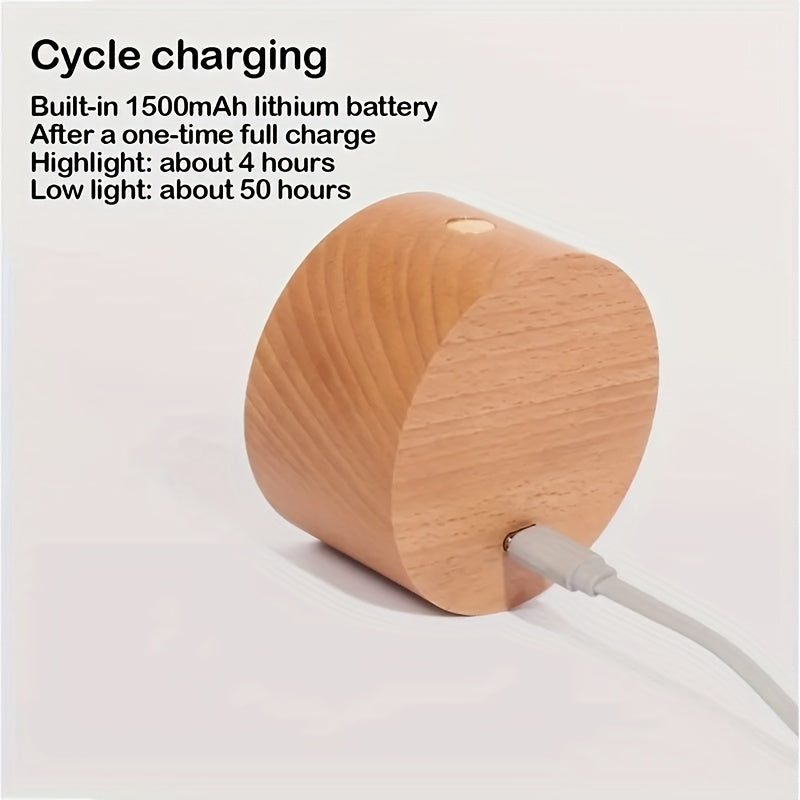 Kabellose LED Holz Wandleuchte – Touchsteuerung & Dimmbar für Schlafzimmer & Wohnzimmer