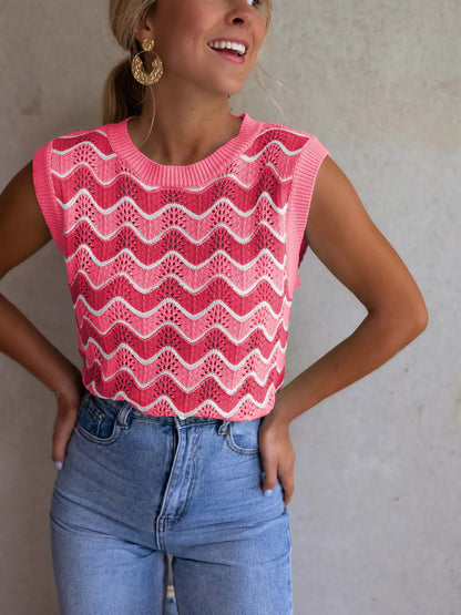 ADELBURG I ÄRMELLOSES ZOPFSTRICK-TOP