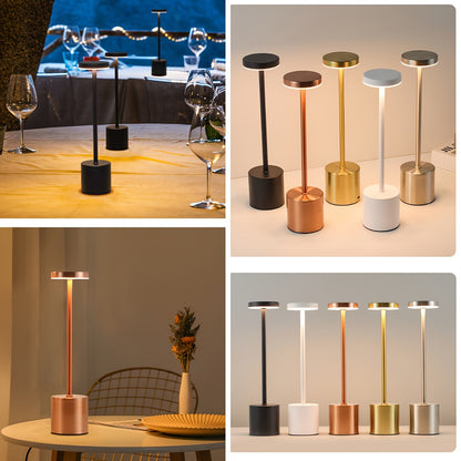 Metall-Touch Tischlampe mit Akku & USB – dimmbar, moderne Farbtemperaturen