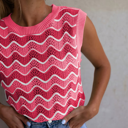 ADELBURG I ÄRMELLOSES ZOPFSTRICK-TOP