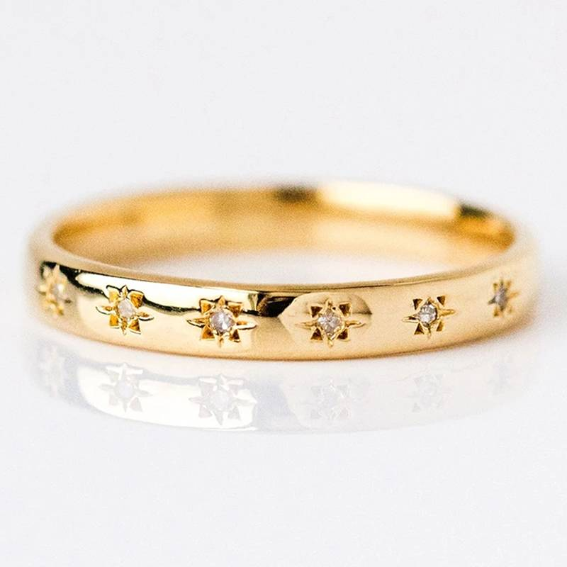 Vintage Gold- und Zirkonia-Ring