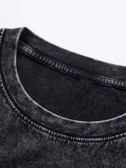 Relaxed Fit Langarm T-Shirt im gewaschenen, distressed Look