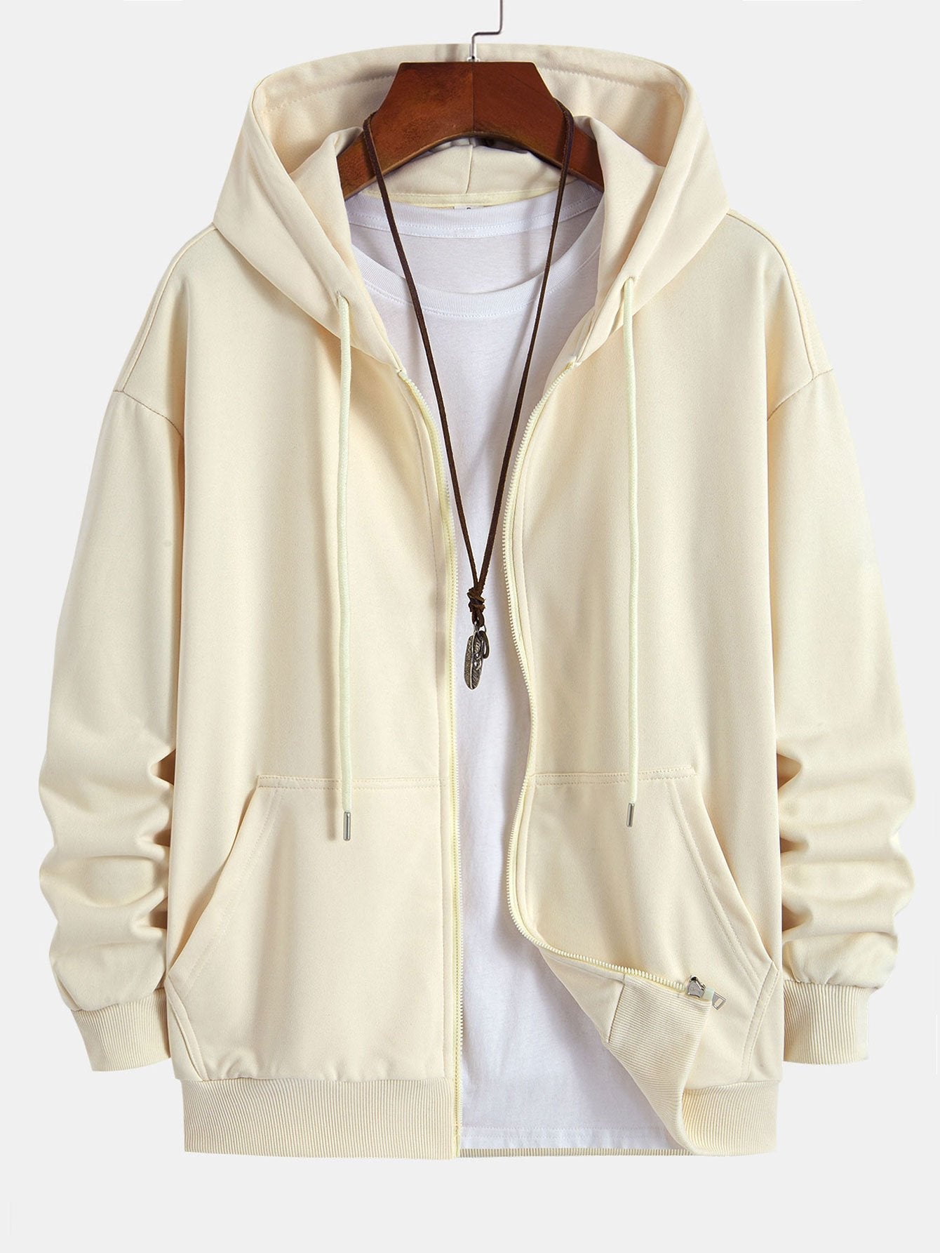 Essential Relaxed Fit Zip-Up Hoodie