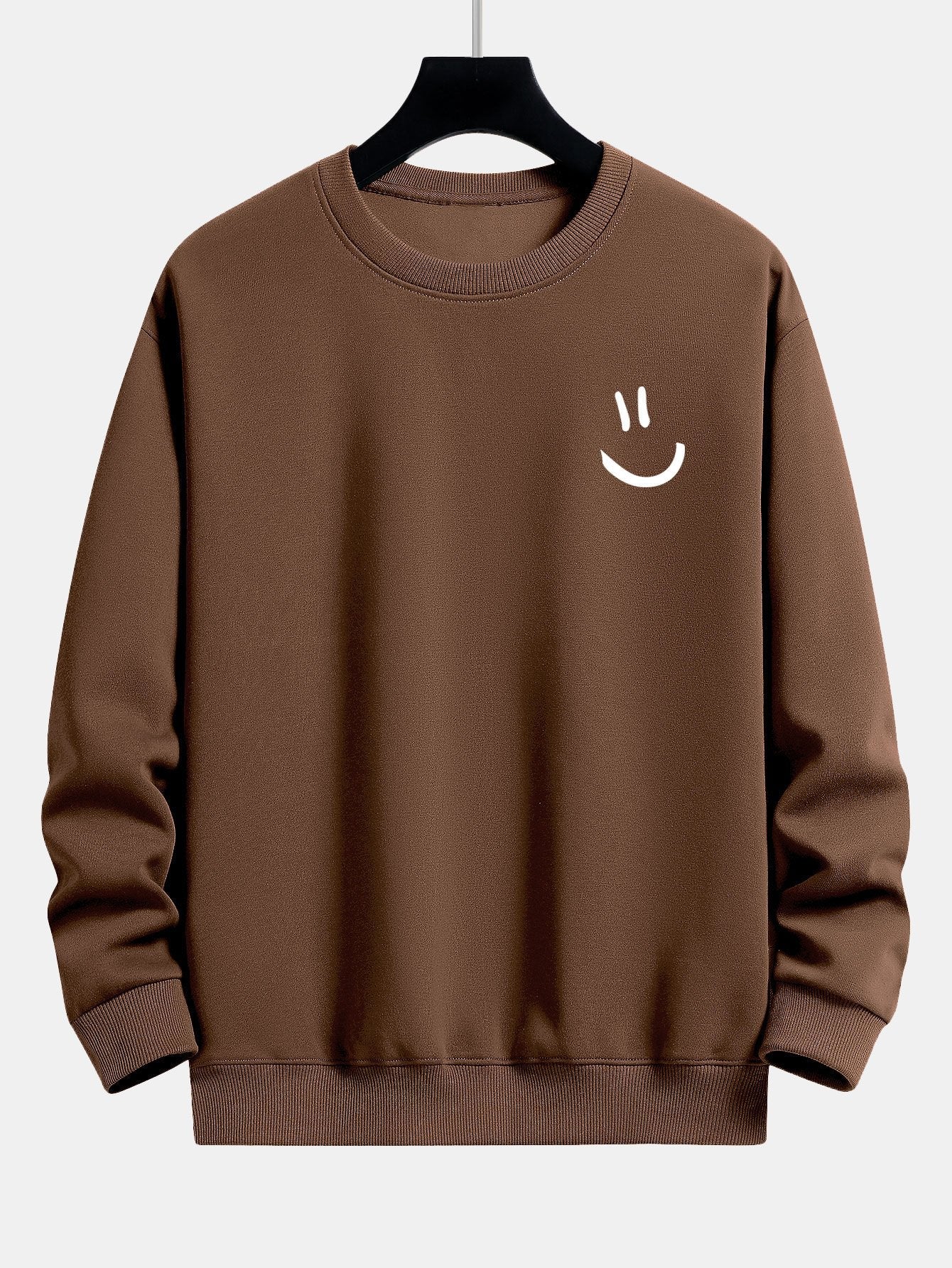 Relaxed Fit Sweatshirt with Smiley Face Print