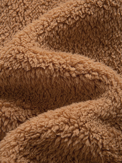 Teddy-Fleece-Knopf-Hoodie-Mantel