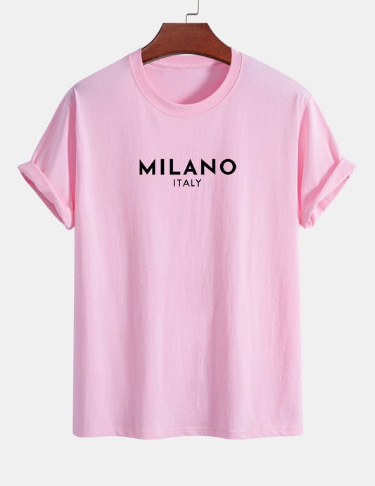 Regular Fit Milano Italian Print Cotton T-Shirt