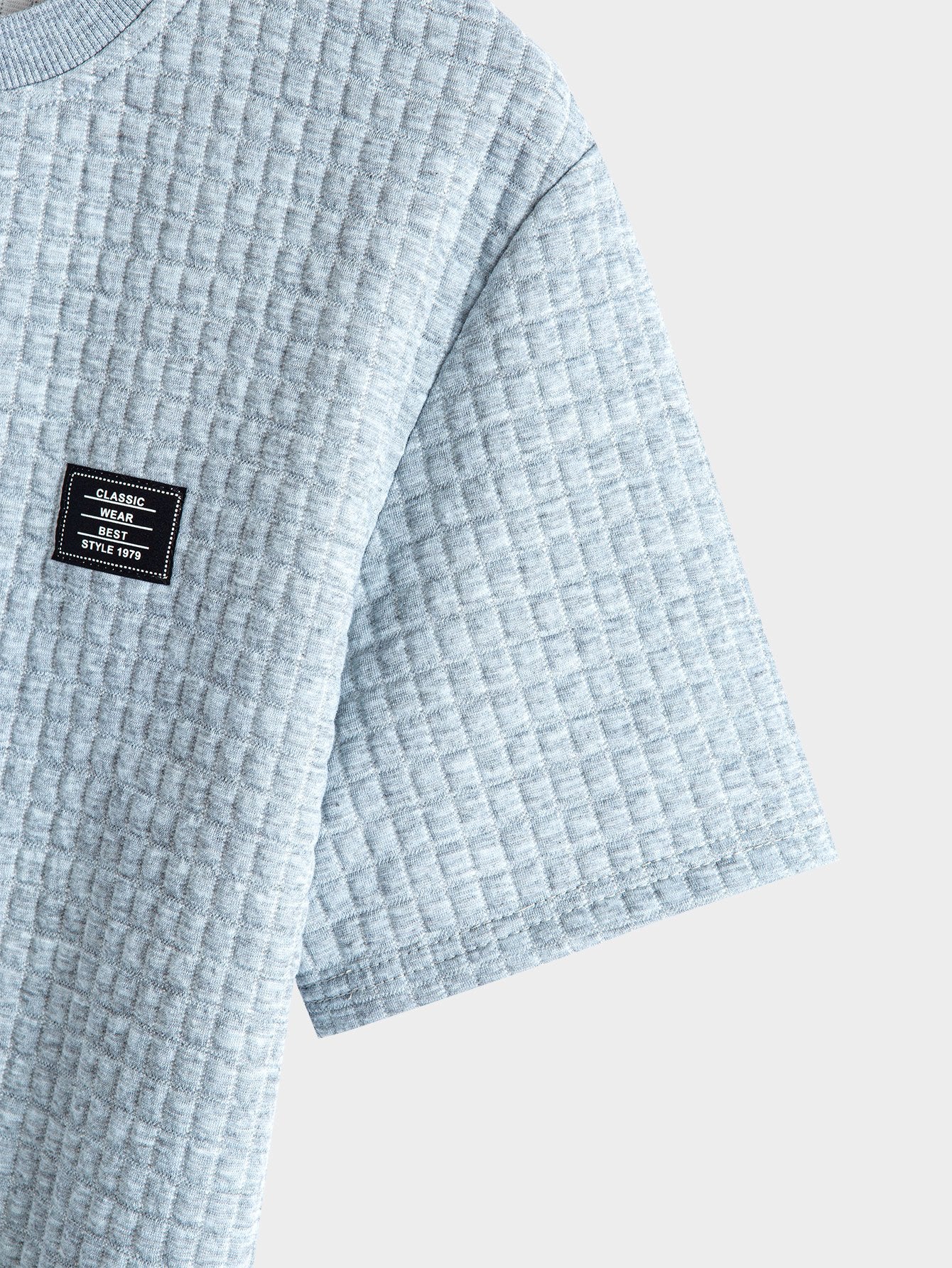 Kurzarm-T-Shirt mit Waffel-Arc-Saum