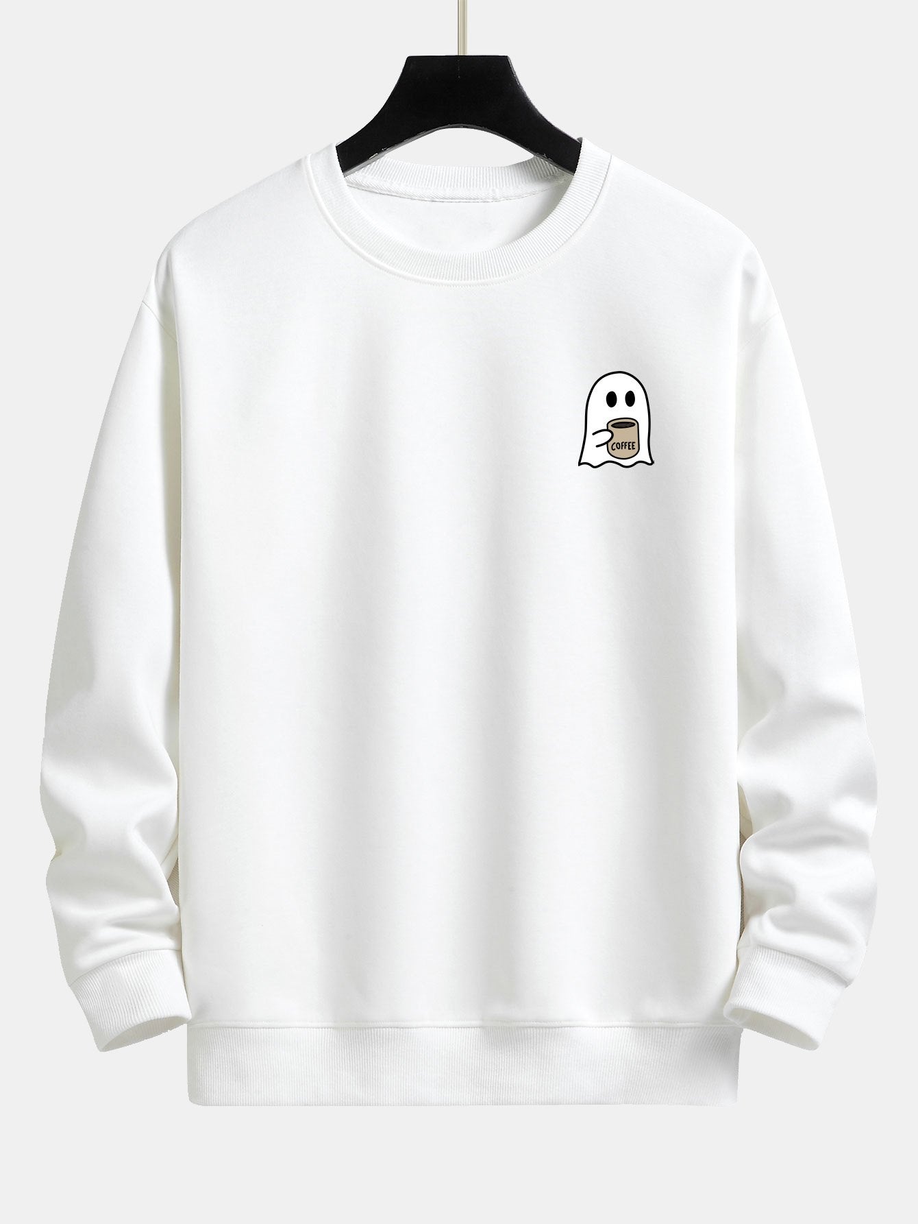 Relaxed Fit Sweatshirt with Ghost Coffee Print