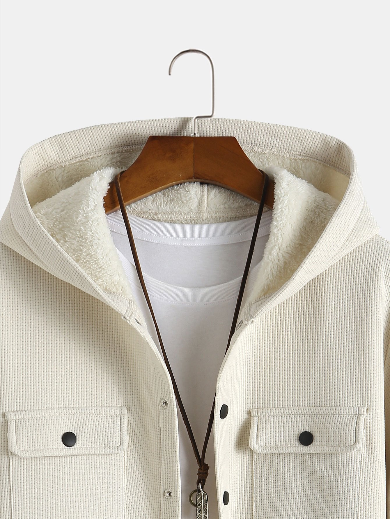 Waffle Hooded Fleece Shirt