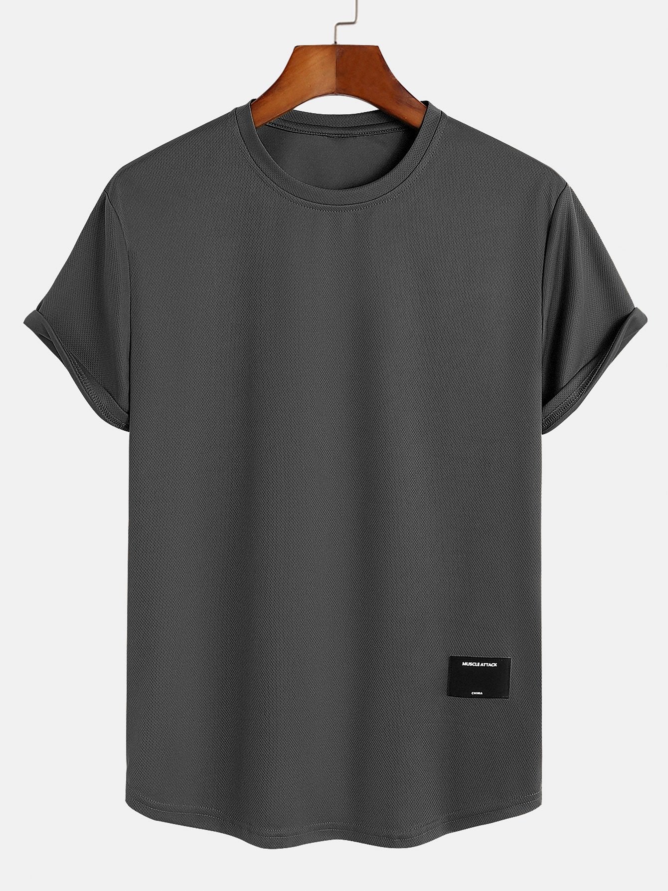 Arc Hem Mesh T-Shirt with Muscle Fit