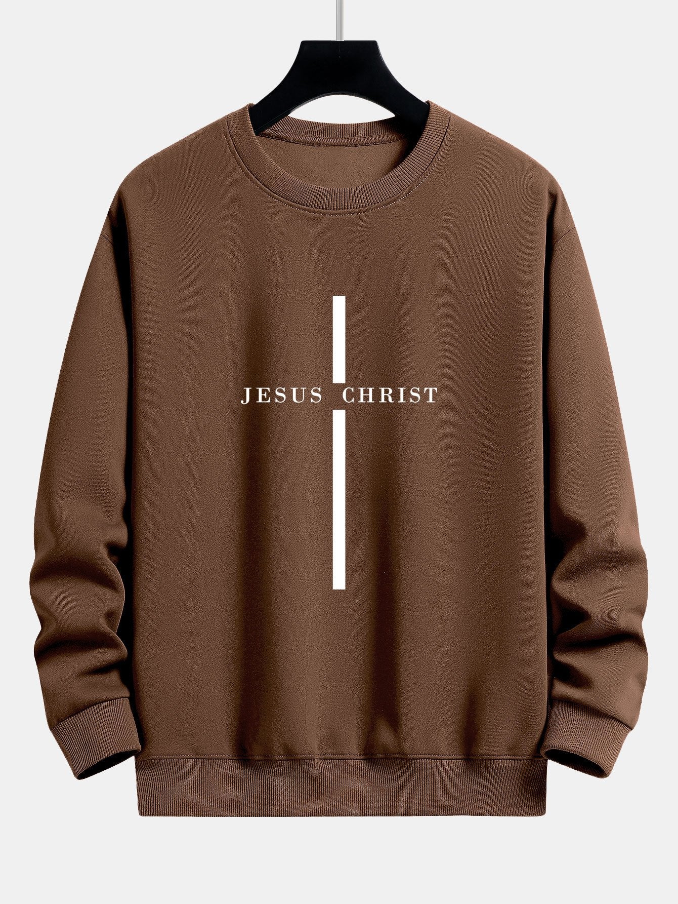 Relaxed Fit Sweatshirt mit Jesus Christus Streifenmuster