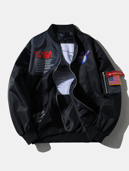 Überdimensionale NASA Druck Bomberjacke