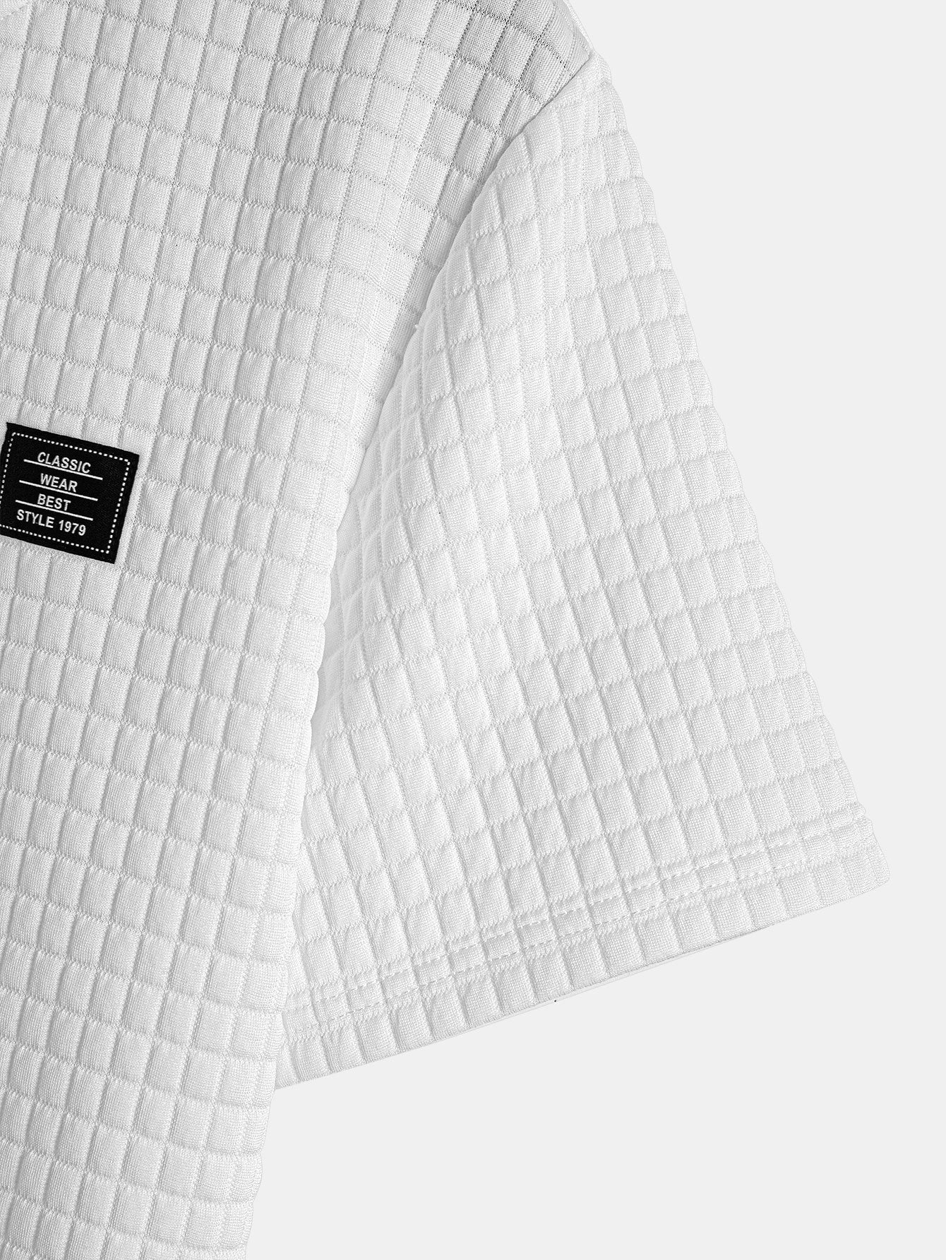 Waffelstruktur Kapuzen-T-Shirt mit Rundsaum