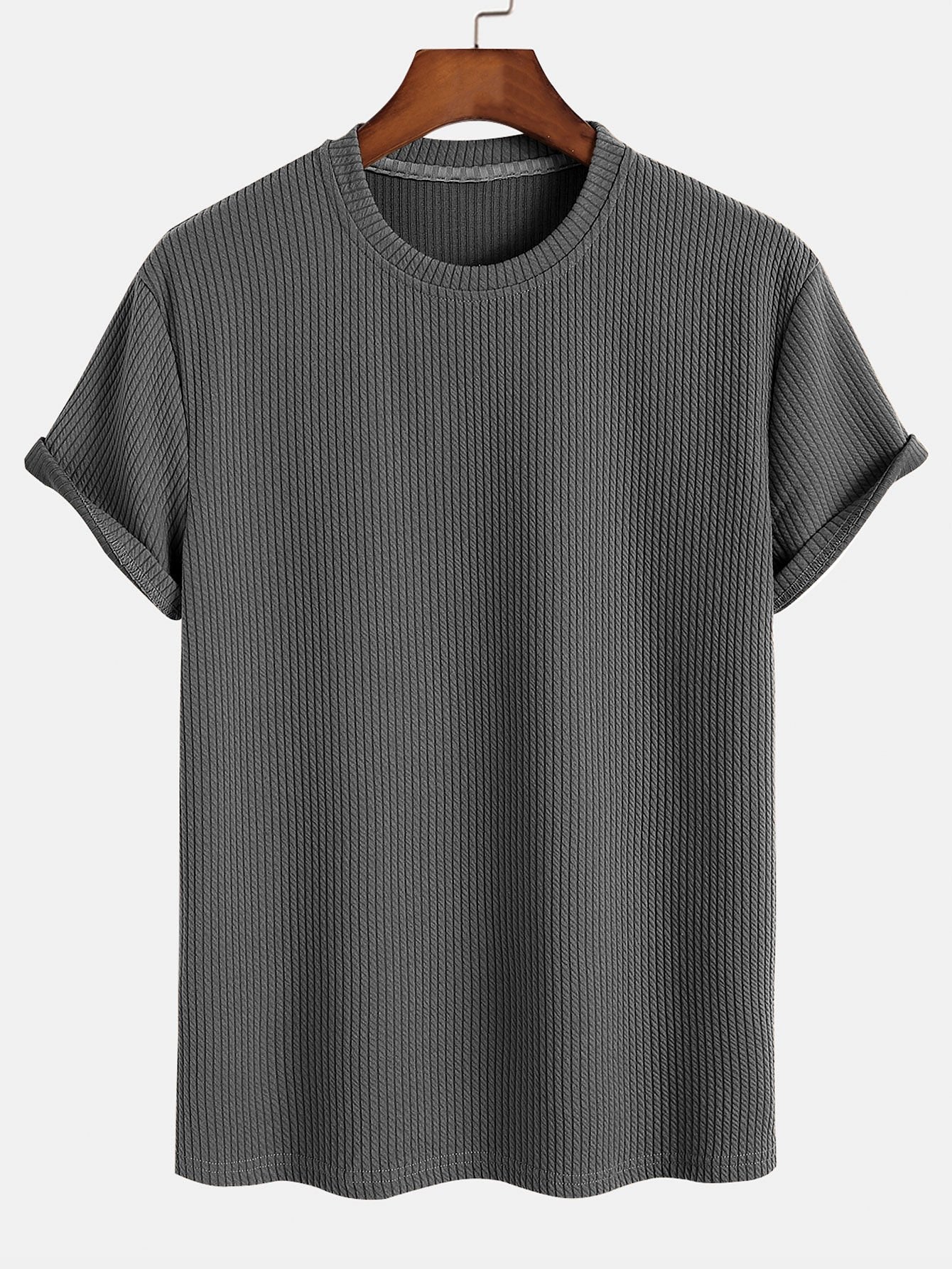 Muscle-Fit Ribbed T-Shirt