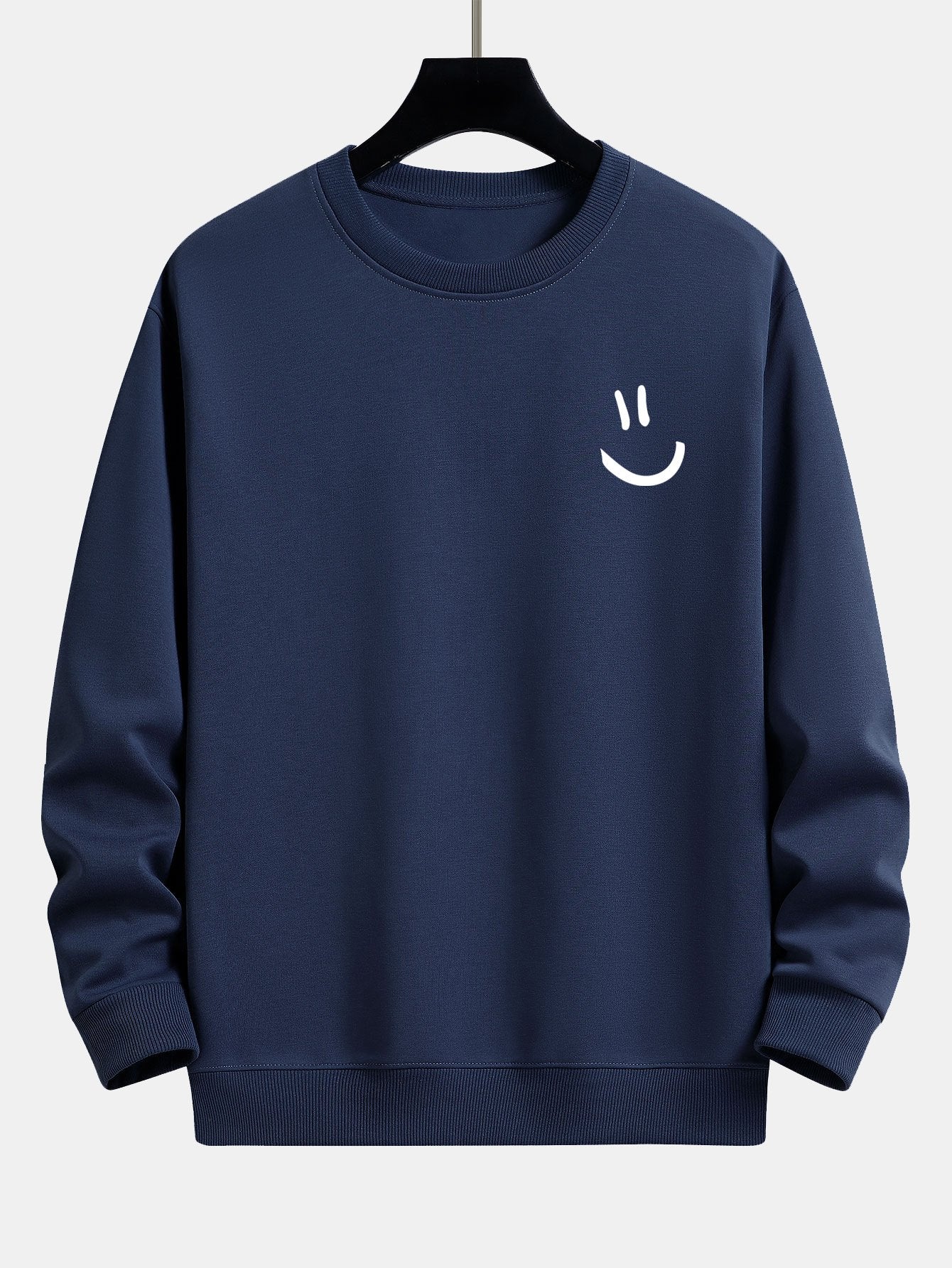 Relaxed Fit Sweatshirt with Smiley Face Print