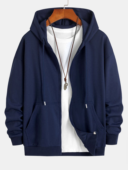Essential Relaxed Fit Zip-Up Hoodie