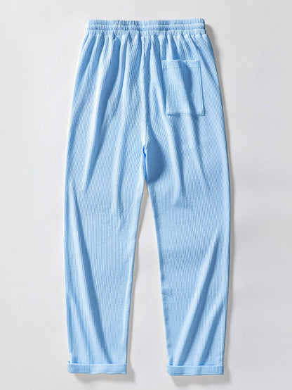 Muscle Fit Rippkragen Shirt & Straight-Cut Ripp Pants