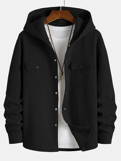 Waffle Hooded Fleece Shirt
