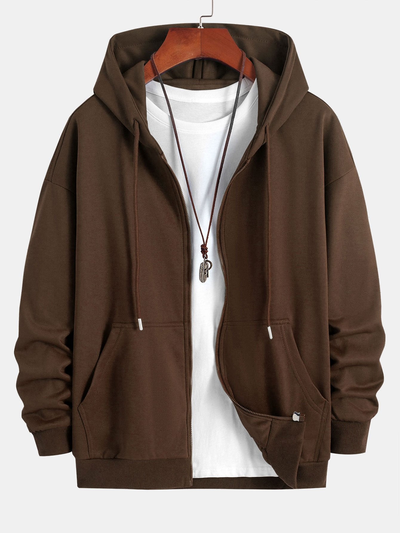 Essential Relaxed Fit Zip-Up Hoodie