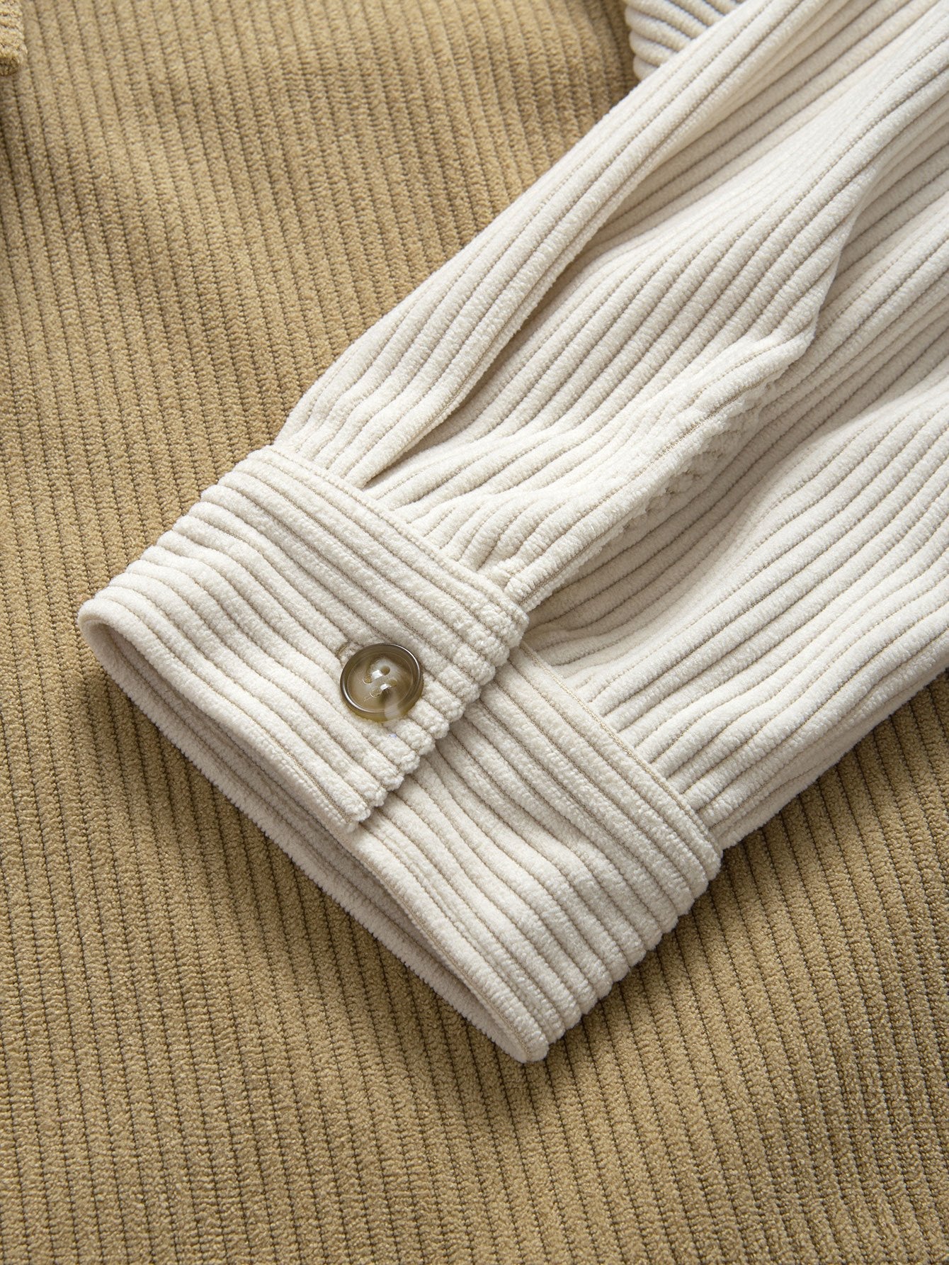 Farbblock Corduroy Hemd mit Knöpfen und gerade geschnittene Corduroy Hose