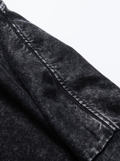 Basic gewaschenes, distressed Oversize T-Shirt mit Drop-Shoulder