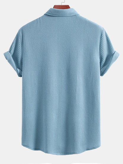 Waffelstruktur Knopf-Down Hemd