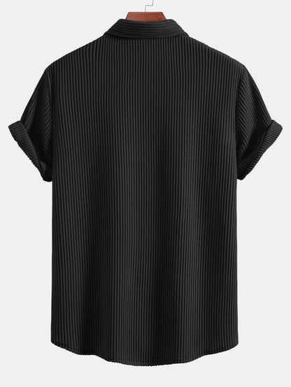 Waffelstruktur Knopf-Down Hemd
