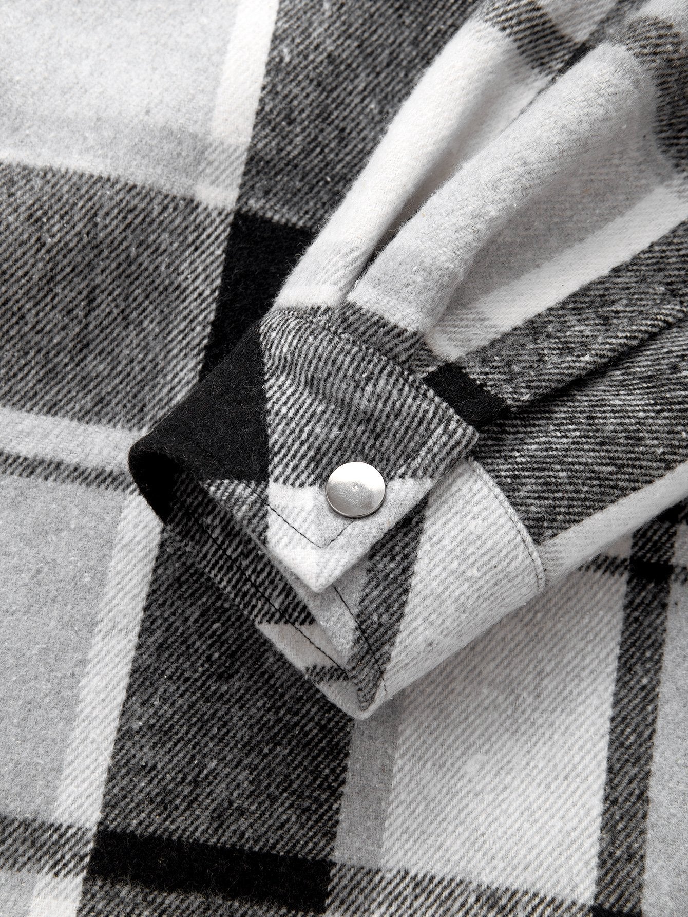 Flanell-Karobluse mit Kapuze und Teddyfutter