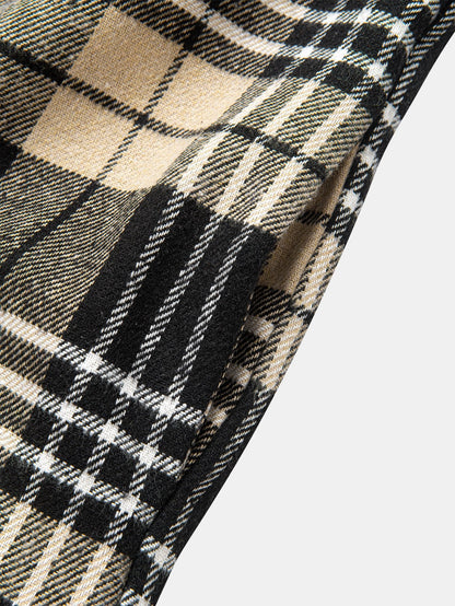 Teddygefütterte Flanell-Karo-Hemdjacke mit Kapuze