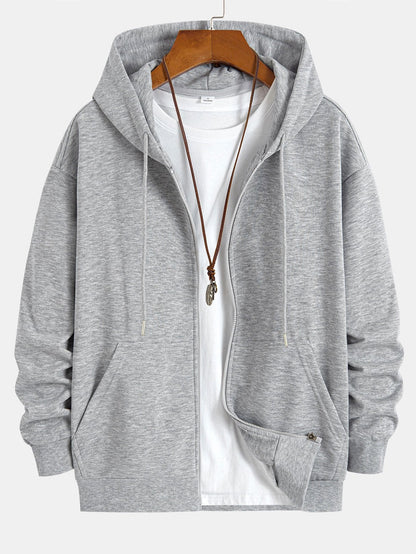 Essential Relaxed Fit Zip-Up Hoodie