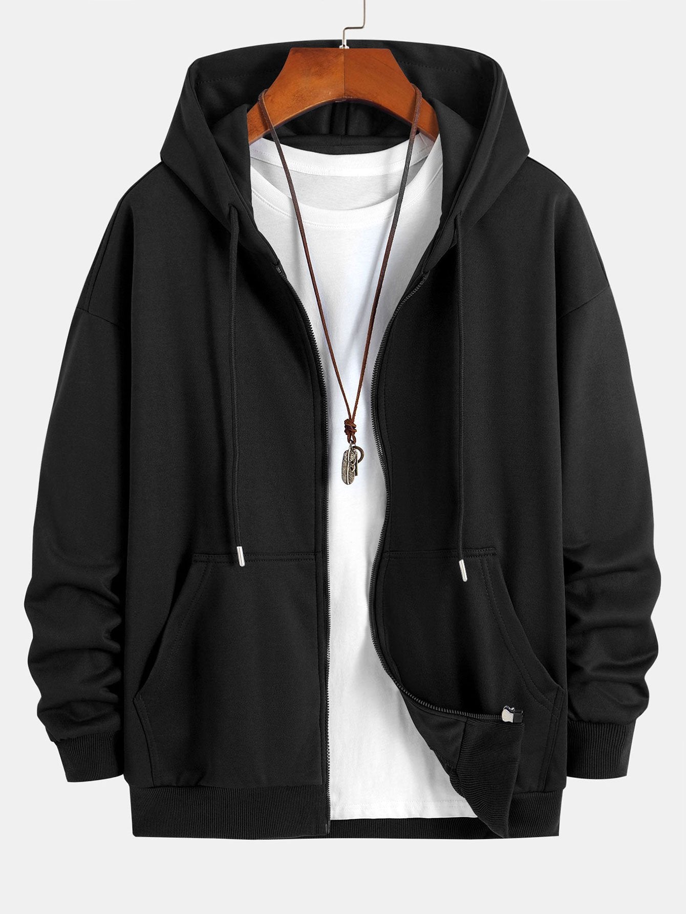Essential Relaxed Fit Zip-Up Hoodie