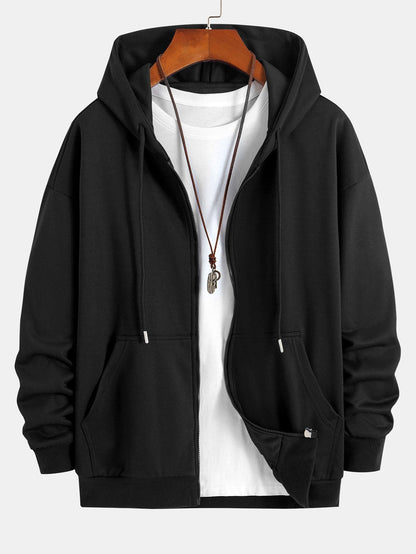 Essential Relaxed Fit Zip-Up Hoodie