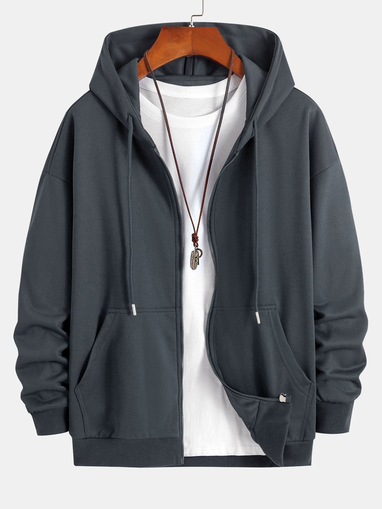 Essential Relaxed Fit Zip-Up Hoodie
