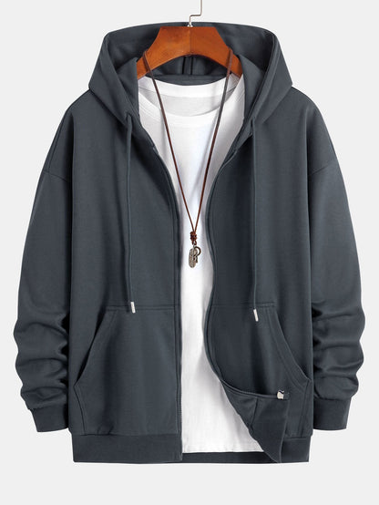 Essential Relaxed Fit Zip-Up Hoodie