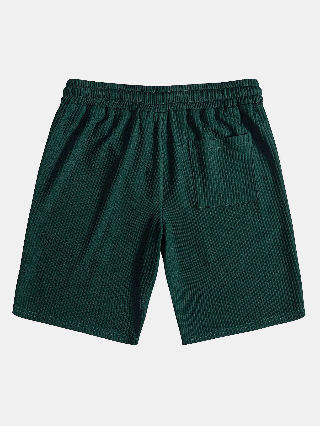 Muscle Fit Ribbed Collar Shirt & Shorts Set