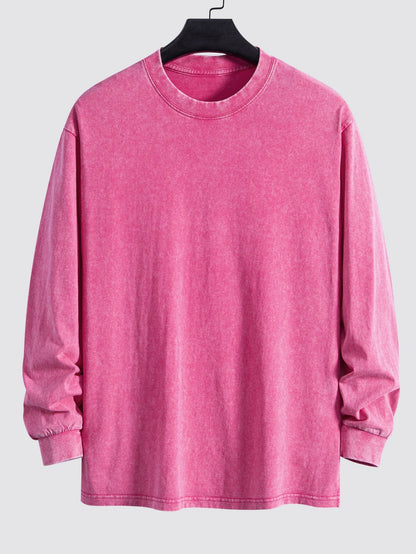 Relaxed Fit Langarm T-Shirt im gewaschenen, distressed Look