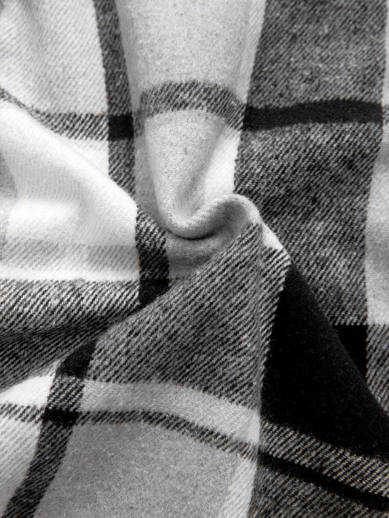 Flanell-Karobluse mit Kapuze und Teddyfutter