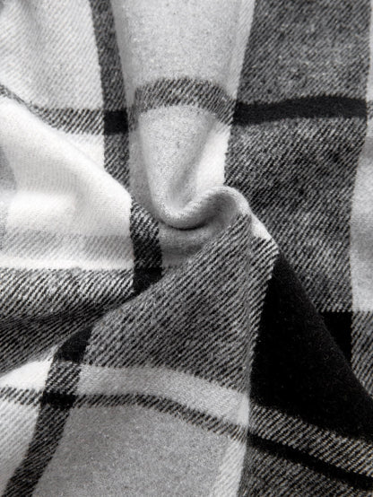 Flanell-Karobluse mit Kapuze und Teddyfutter