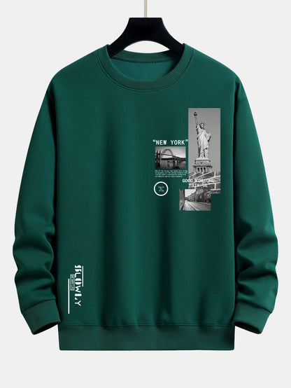 Relaxed Fit Sweatshirt with New York Architecture Print