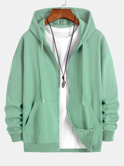 Essential Relaxed Fit Zip-Up Hoodie