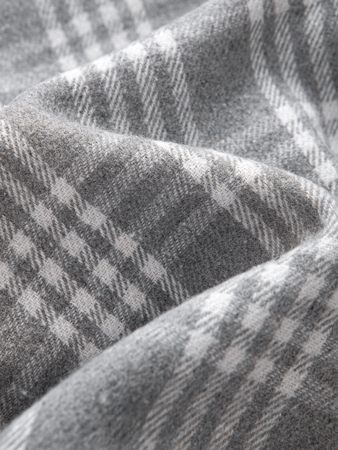 Teddygefütterte Flanell-Karo-Hemdbluse mit Kapuze