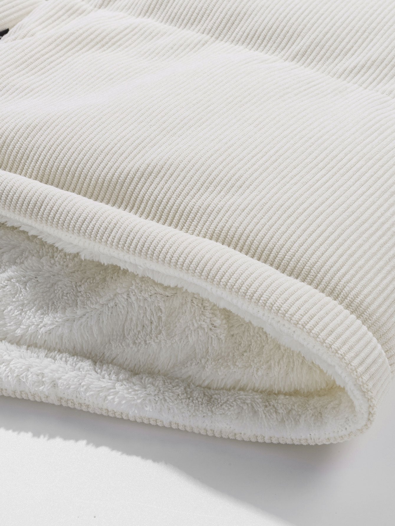 Umkehrbarer Teddy-Fleece und Corduroy Mantel