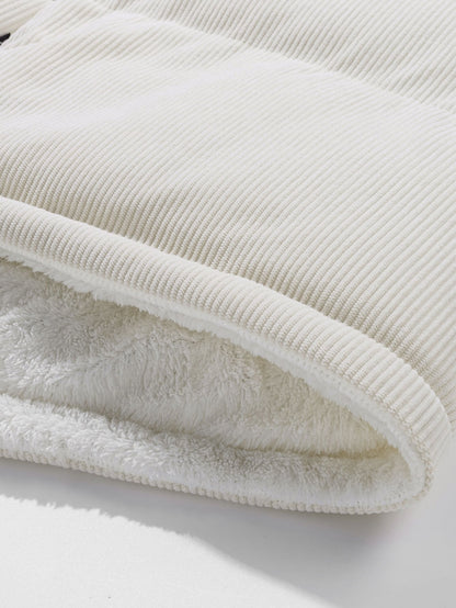 Umkehrbarer Teddy-Fleece und Corduroy Mantel