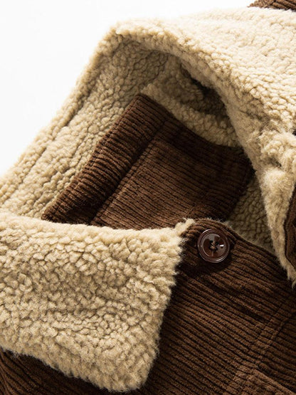 Teddy-Futter Baumwollcordjacke