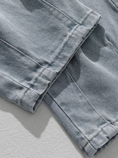 Cargo Jeans mit Elastischem Bund im Relaxed Fit und Geradem Bein