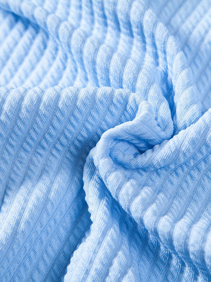 Muscle Fit Ribbed Collar Shirt & Shorts Set