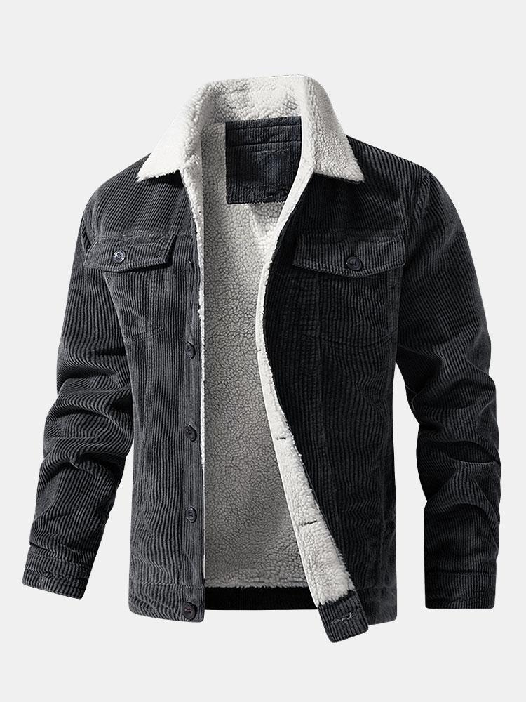 Teddy-Futter Baumwollcordjacke