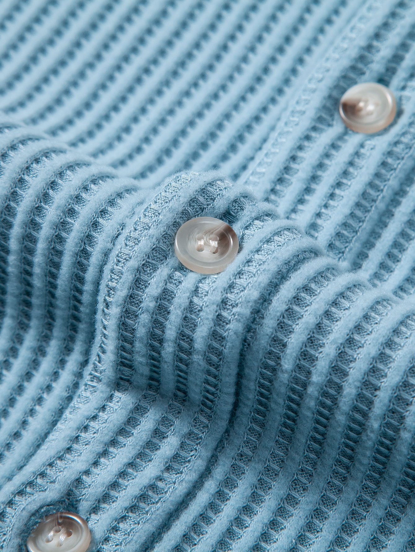 Waffelstruktur Knopf-Down Hemd